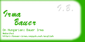 irma bauer business card